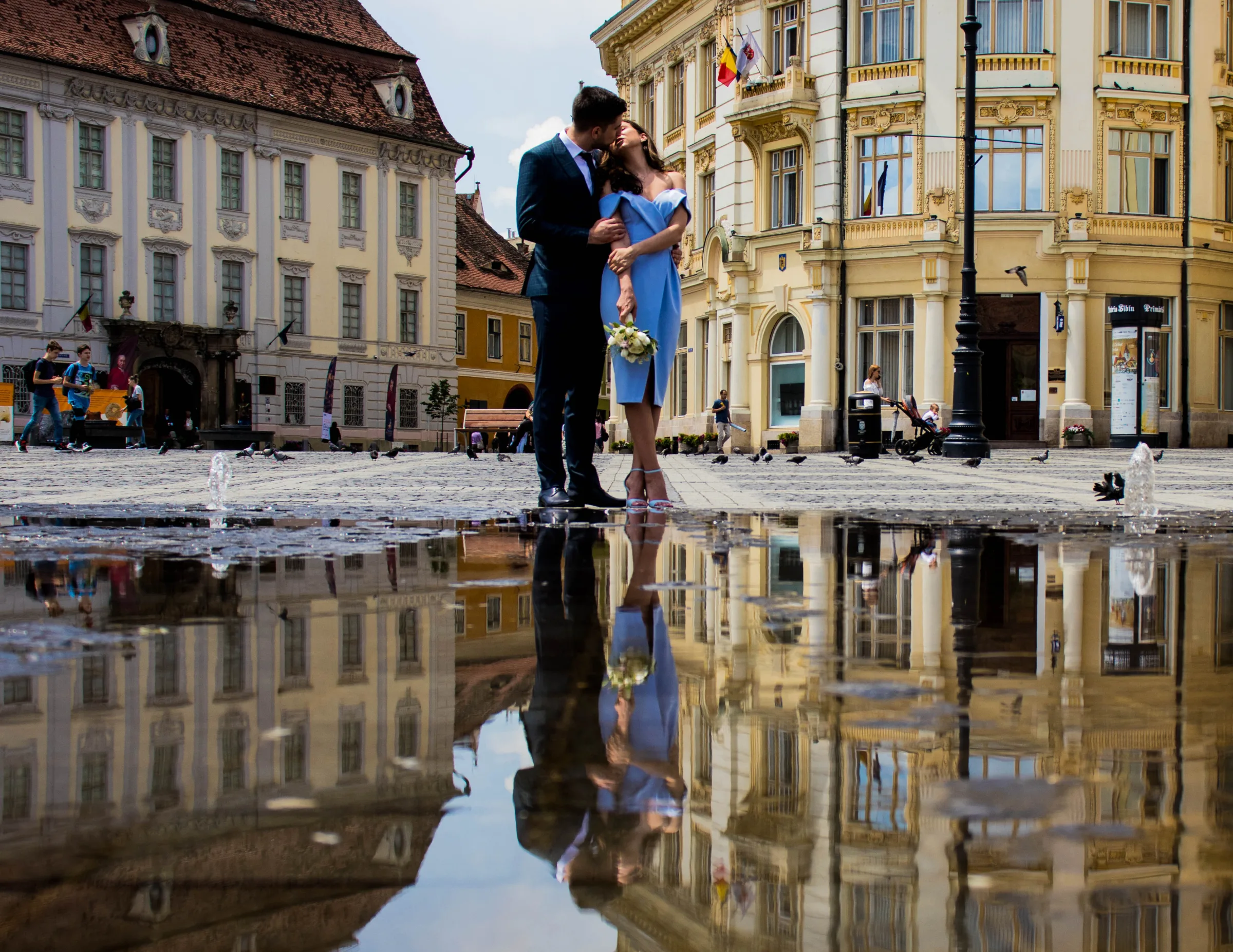 Elena & Andrei, civil Ceremony in Sibiu – photograph by Chris Stoica